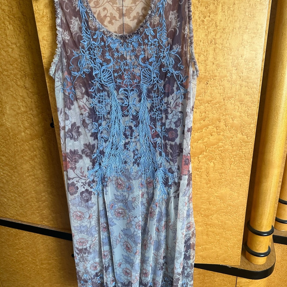 Johnny Was Embellished Sleeveless Dress